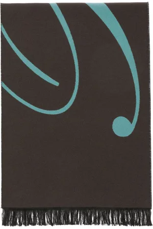 Burberry Logo intarsia-knit wool-blend scarf