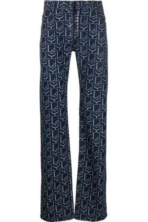 Ludovic De Saint Sernin Monogram-print straight-leg trousers