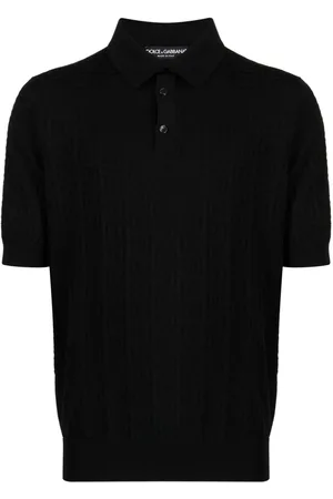 Dolce & Gabbana Monogram-jacquard silk polo shirt
