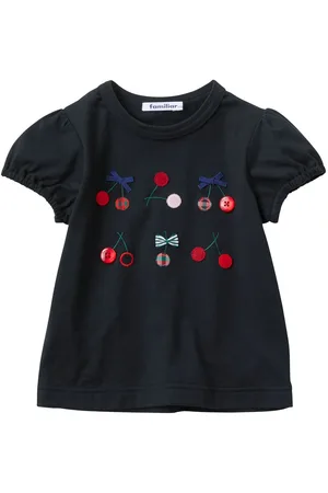 Familiar Cherry-appliqu?? cotton T-shirt
