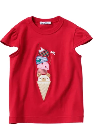 Familiar Ice-cream appliqu?? cotton T-shirt