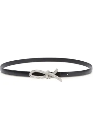 Salvatore Ferragamo Crystal-embellished leather belt