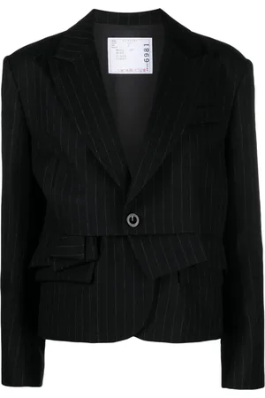 SACAI Chalk pinstriped wool blazer