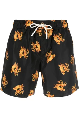 Palm Angels Burning monogram-print swim shorts