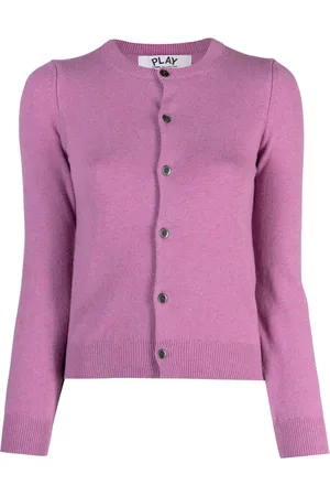 Comme des Garçons Heart-patch knitted wool cardigan