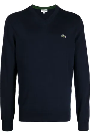 Lacoste Logo-embroidered fine-ribbed jumper