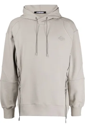 Spoonyard Lace-up cotton hoodie