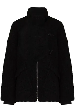 Ganni Asymmetric boucle buttoned jacket