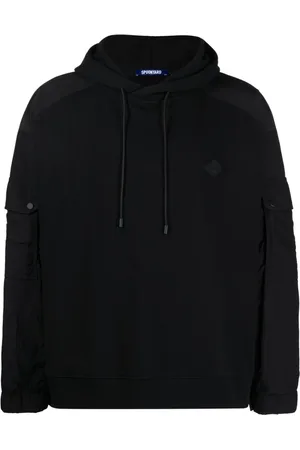 Spoonyard Logo-patch panelled hoodie