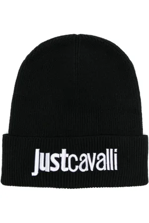 Roberto Cavalli Logo-embroidered wool beanie