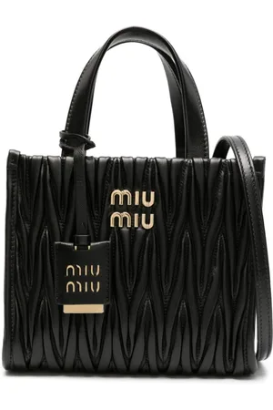 Miu Miu Black Matelassé Leather Lanyard ID Card Holder Miu Miu