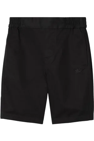 Burberry Equestrian Knight-embroidered cotton shorts