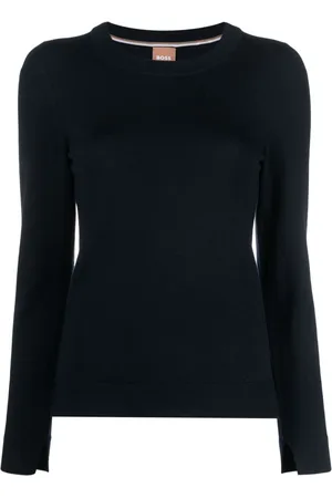 HUGO BOSS Long slit-sleeve virgin wool jumper