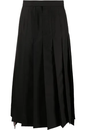 Thom Browne Pleated wool maxi skirt