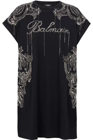 Balmain Signature chain-embroidered minidress