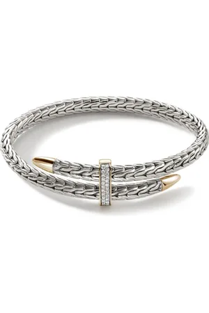 John Hardy Sterling- and 14k yellow-gold Spear Flex diamond bracelet