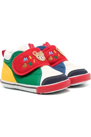 Miki House Embroiderd-logo touch-strap sneakers