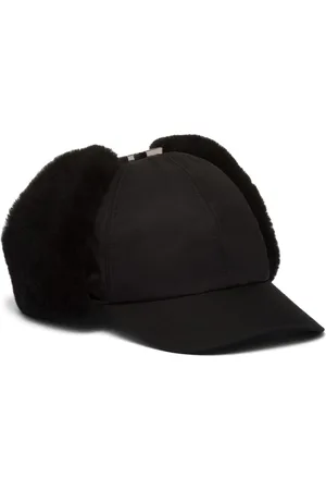 Prada Re-Nylon shearling-trim hat