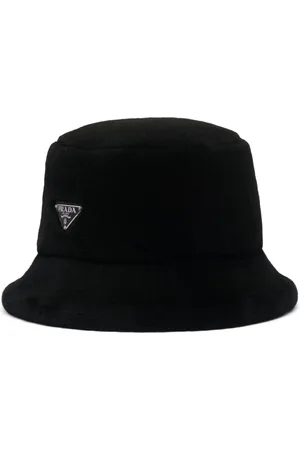 Prada Triangle-logo shearling bucket hat