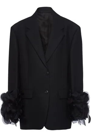 Prada Feather-trim wool blazer