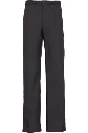 Prada Logo-embroidered silk trousers