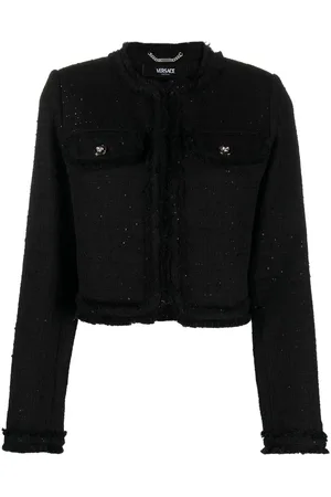VERSACE Sequin-embellished tweed jacket