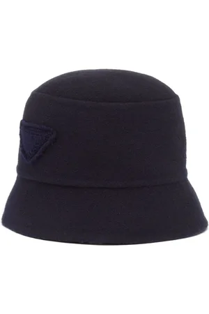 Prada Triangle-logo velour bucket hat