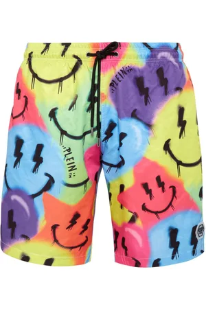 Philipp Plein Smiley face-print swim trunks
