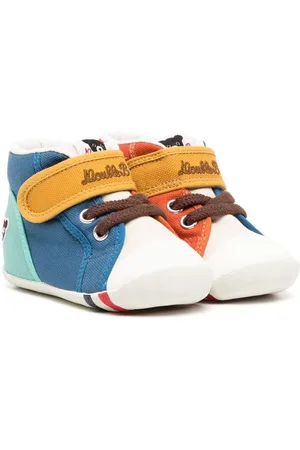 Miki House Colour-block touch-strap sneakers