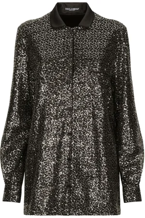 Dolce & Gabbana Satin-collar sequin-embellished shirt