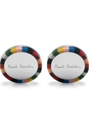 Paul Smith Logo-engraved contrasting-border cufflinks