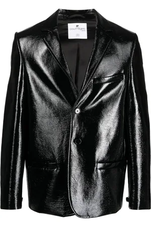 Courrèges Zip-detail patent-finish blazer