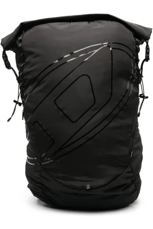 Diesel Mesh-panel logo-print backpack