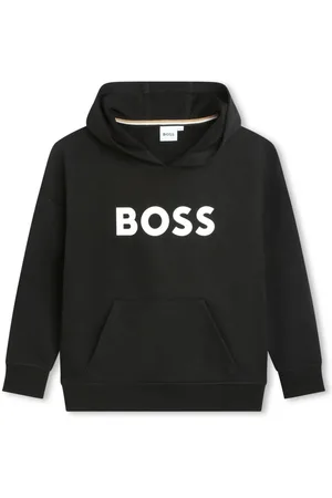 HUGO BOSS Logo-print cotton-blend hoodie