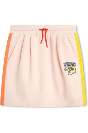 Kenzo Varsity Tiger-appliqu?? drawstring cotton skirt