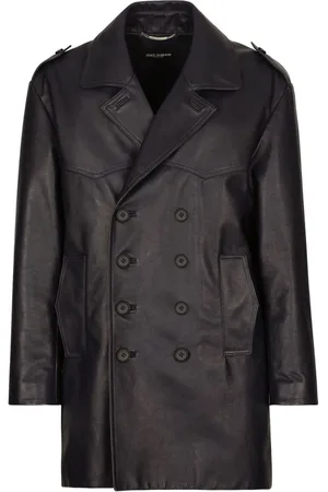Dolce & Gabbana Peak-lapels leather double-breasted coat