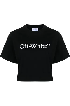 OFF-WHITE Bookish logo-print cropped T-shirt