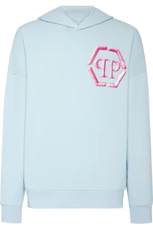 Philipp Plein Logo-embroidered cotton hoodie