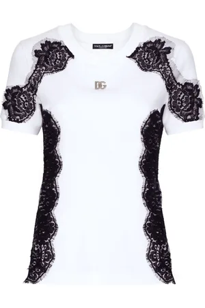 Dolce & Gabbana Lace-detailing cotton-blend T-shirt