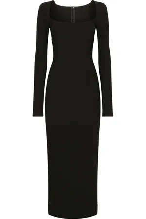 Dolce & Gabbana Long-sleeve square-neck midi dress