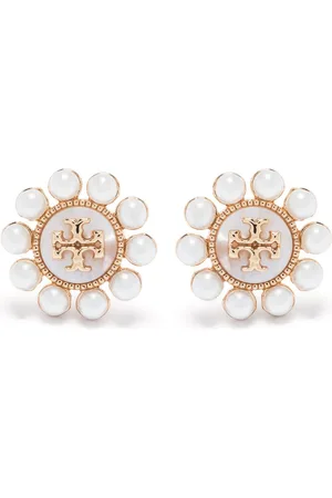 Tory Burch Kira Flower pearl stud earrings