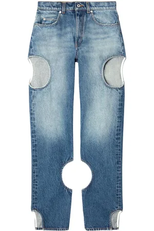 OFF-WHITE Meteor cut-out straight-leg jeans