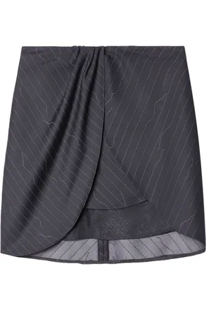 OFF-WHITE Pinstripe draped miniskirt