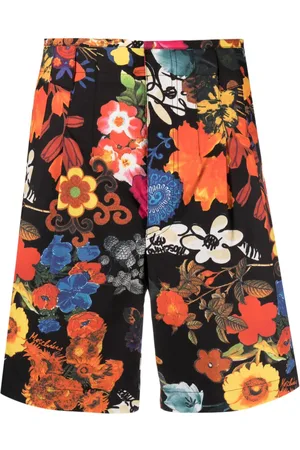 Moschino Allover floral-print pleated shorts