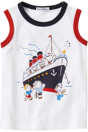Familiar Graphic-print cotton vest