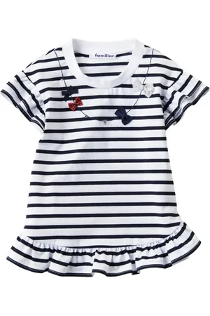 Familiar Bow-detail striped T-shirt