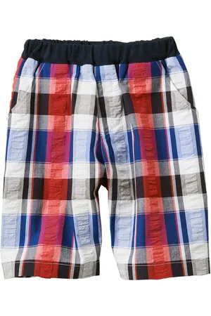 Familiar Check-pattern cotton shorts
