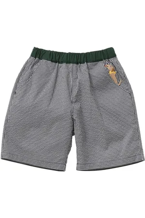Familiar Gingham-check Bermuda shorts