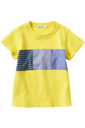 Familiar Contrasting-panel cotton T-shirt