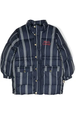 Mini Rodini Logo-embroidered striped jacket